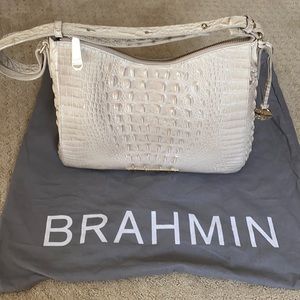 Brahmin Cream Crocodile Embossed Women's Bag